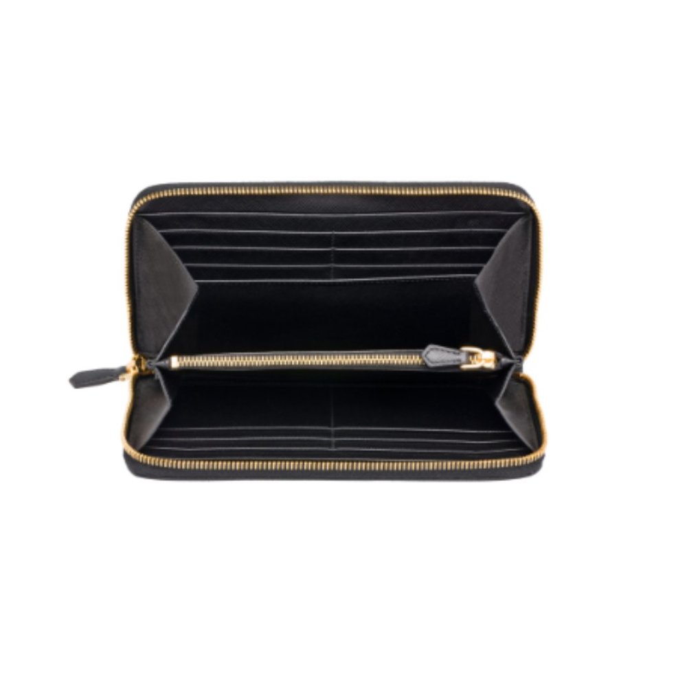 Prada Large Saffiano Black Leather Wallet - Picture 3 of 8